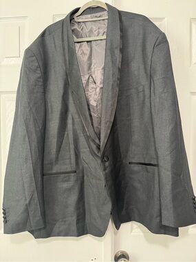 Alain Dupetit Men's Shawl Lapel Charcoal Blazer